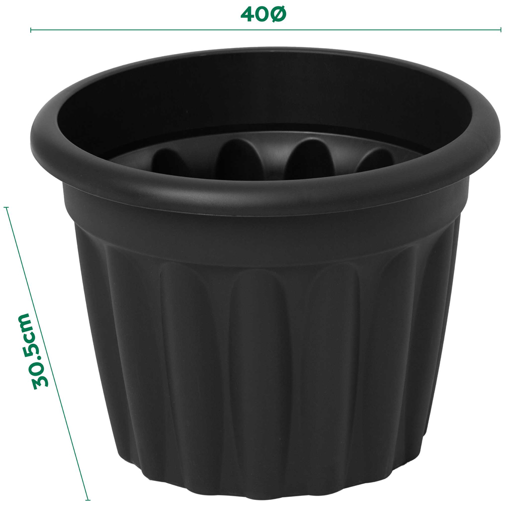 Wham Vista Slate Round Planter 40cm 4 Pack Image 5