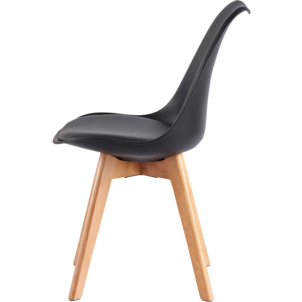 Eva Set of 2 Black Padded Dining Chairs Image 5