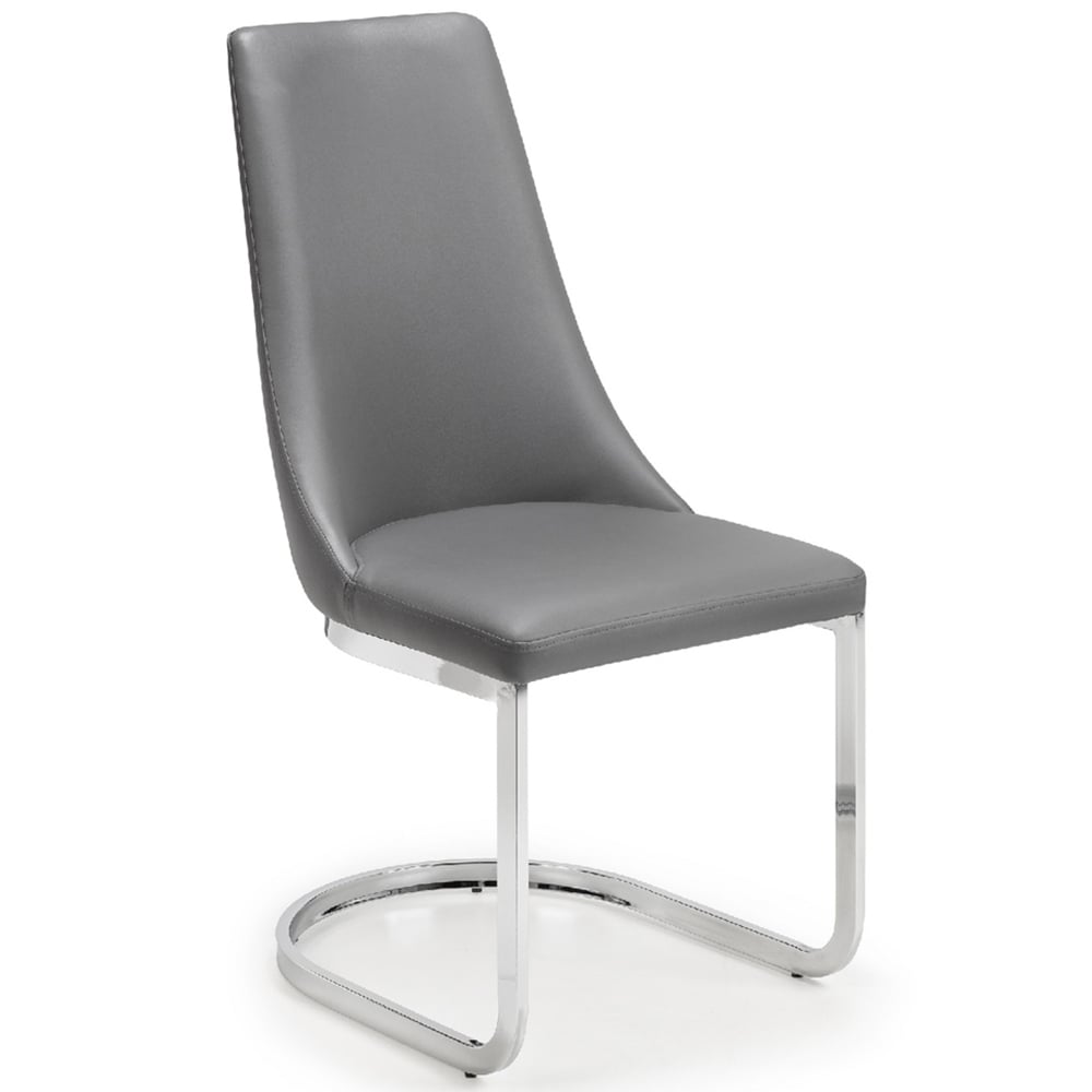 Julian Bowen Como 6 Seater High Gloss Table Set White and Grey Image 3