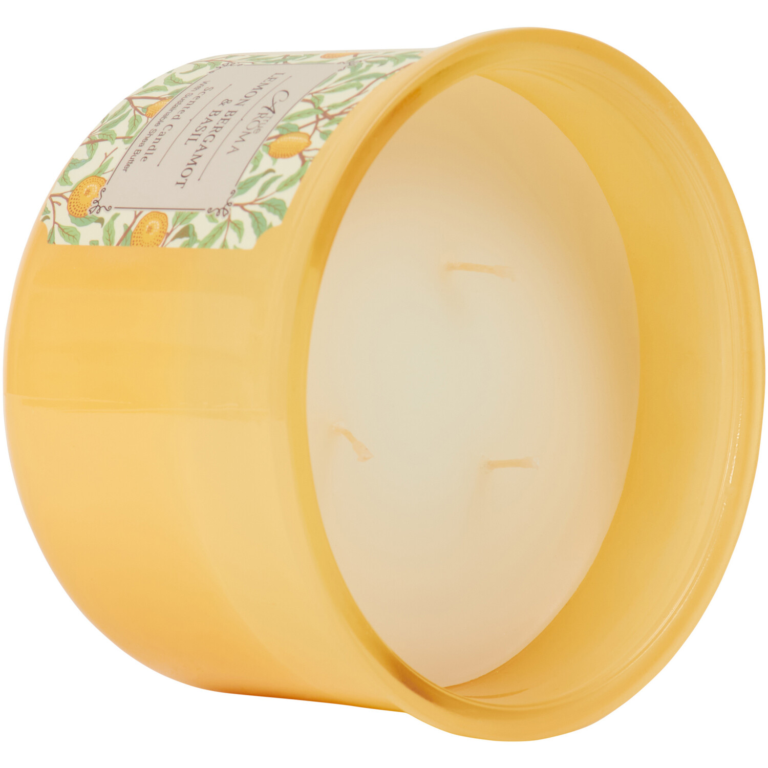 Lemon Bergamot & Basil Candle - Yellow Image 3
