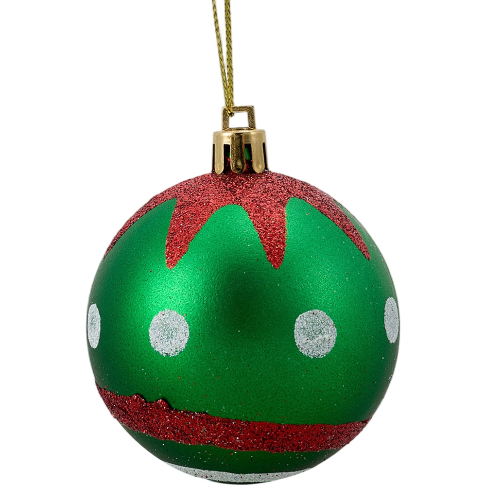 Living and Home Red Green and White Christmas Tree Decoration Ornaments 30 Pack Image 5