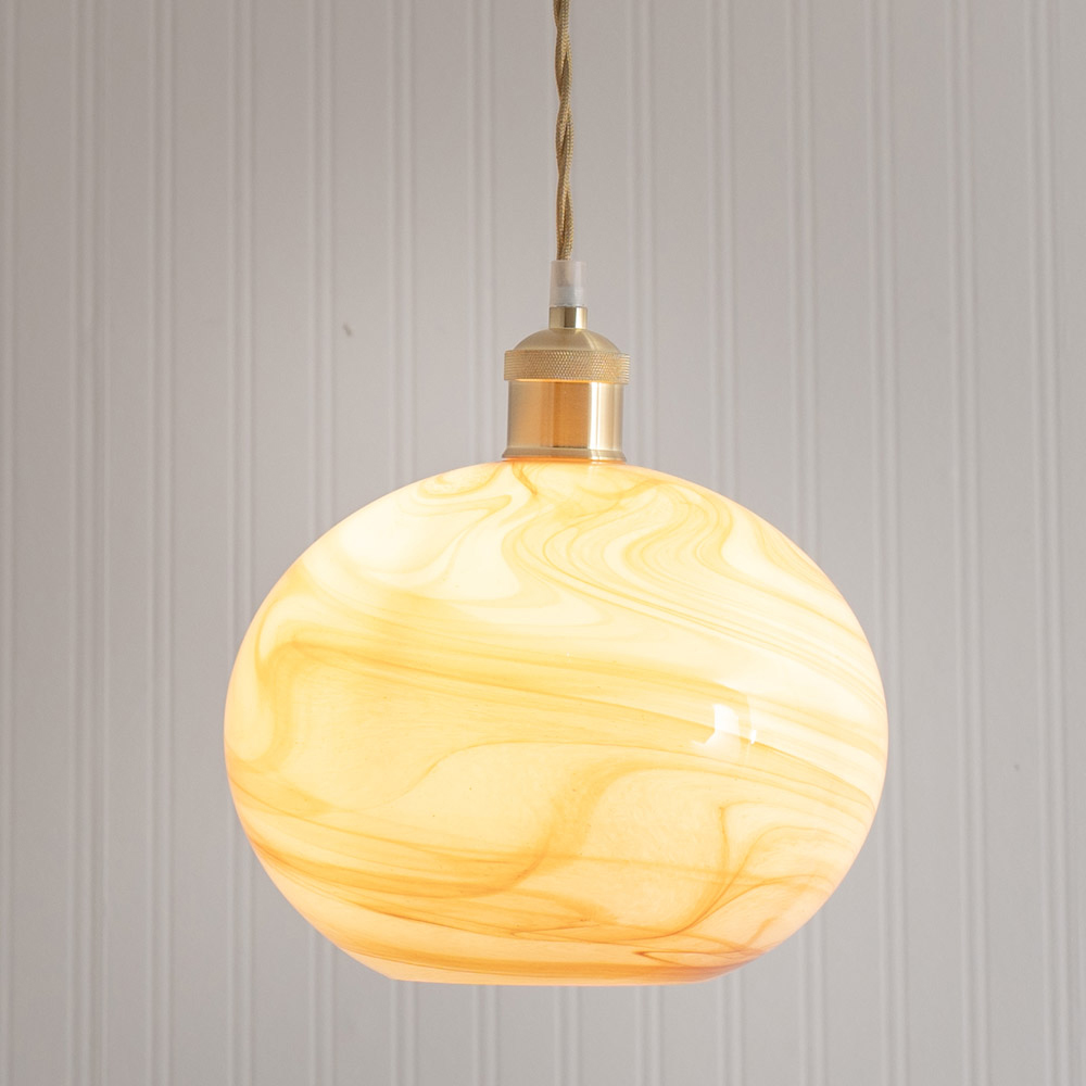 ValueLights Sookie Alabaster Marble Effect Glass Easy Fit Pendant Lamp Shade Image 2