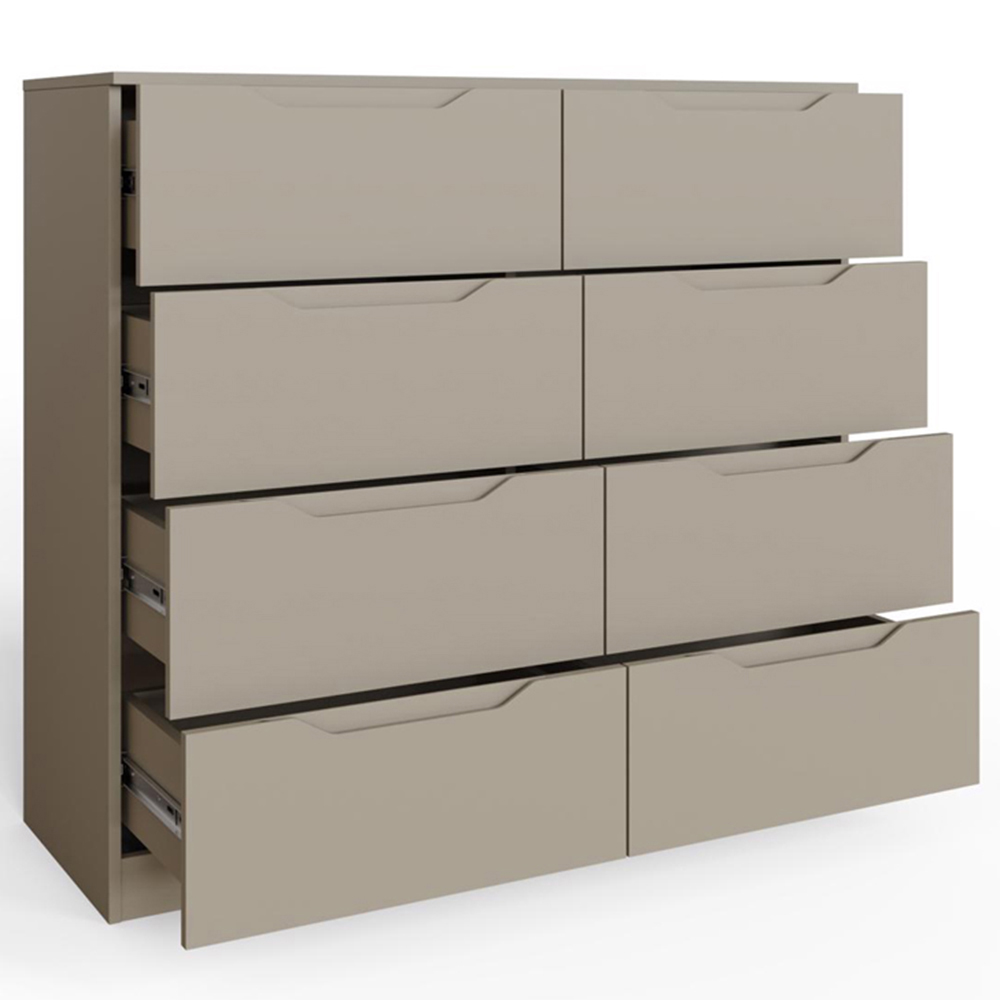 FWStyle Luno 8 Drawer Brown Modern Wide Chest of Drawers Image 3