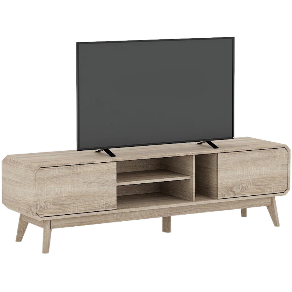 Kudl BR15 2 Door 3 Shelf Light Oak TV Unit Image 2