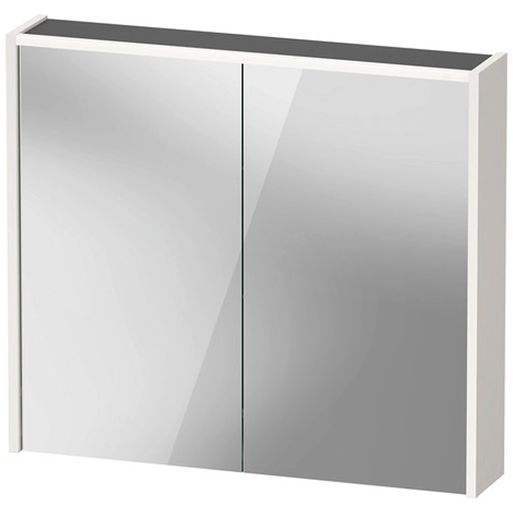Duravit D-Code 2 Door Gloss White Illuminated Mirror Cabinet 800 x 700mm Image 2