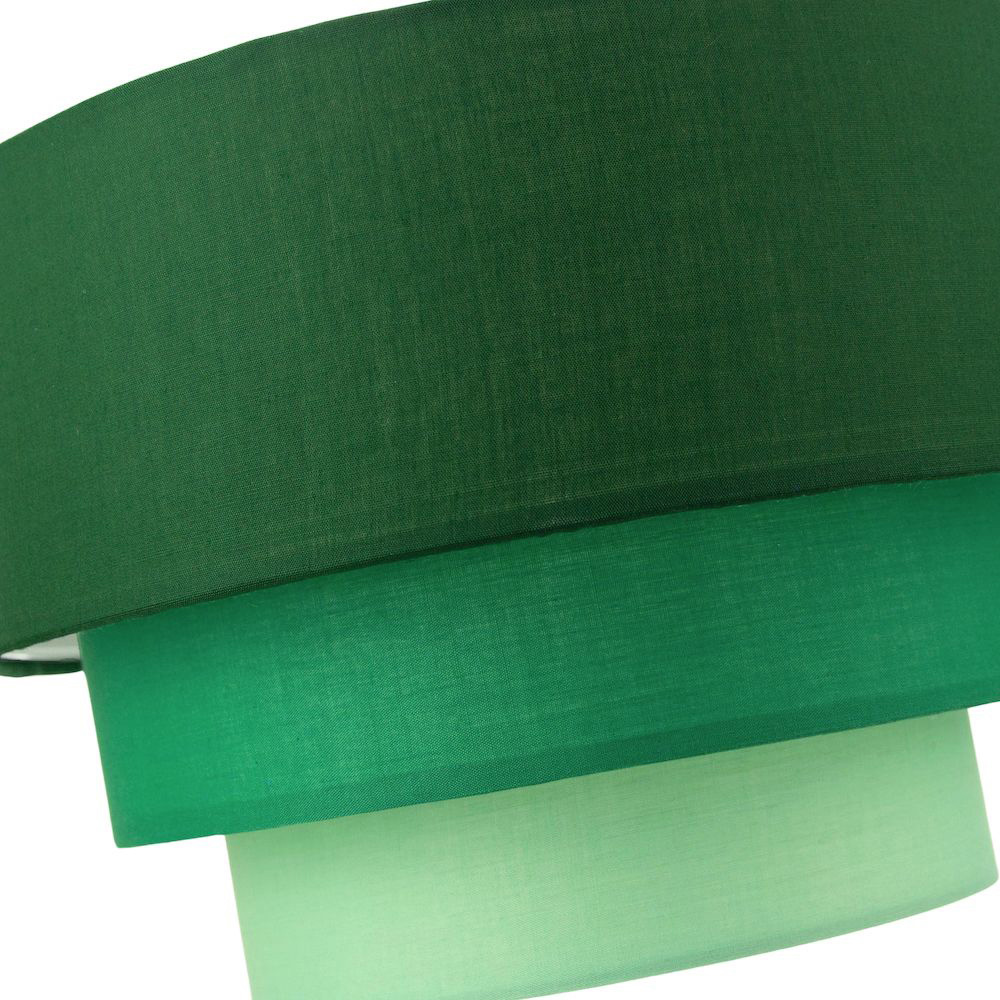 Happy Homewares 3 Tier Forest Green Cotton Round Pendant Shade Image 4