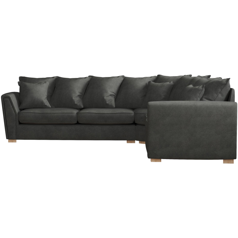 Wendleberry 4 Seater Steel Plush Velvet Scatter Back Corner Sofa Image 3