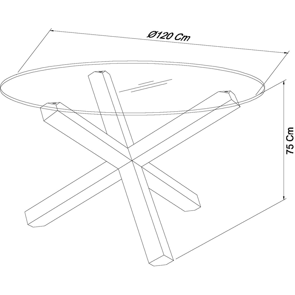 Bentley Designs Turin 4 Seater Oak Circular Glass Dining Table Image 4