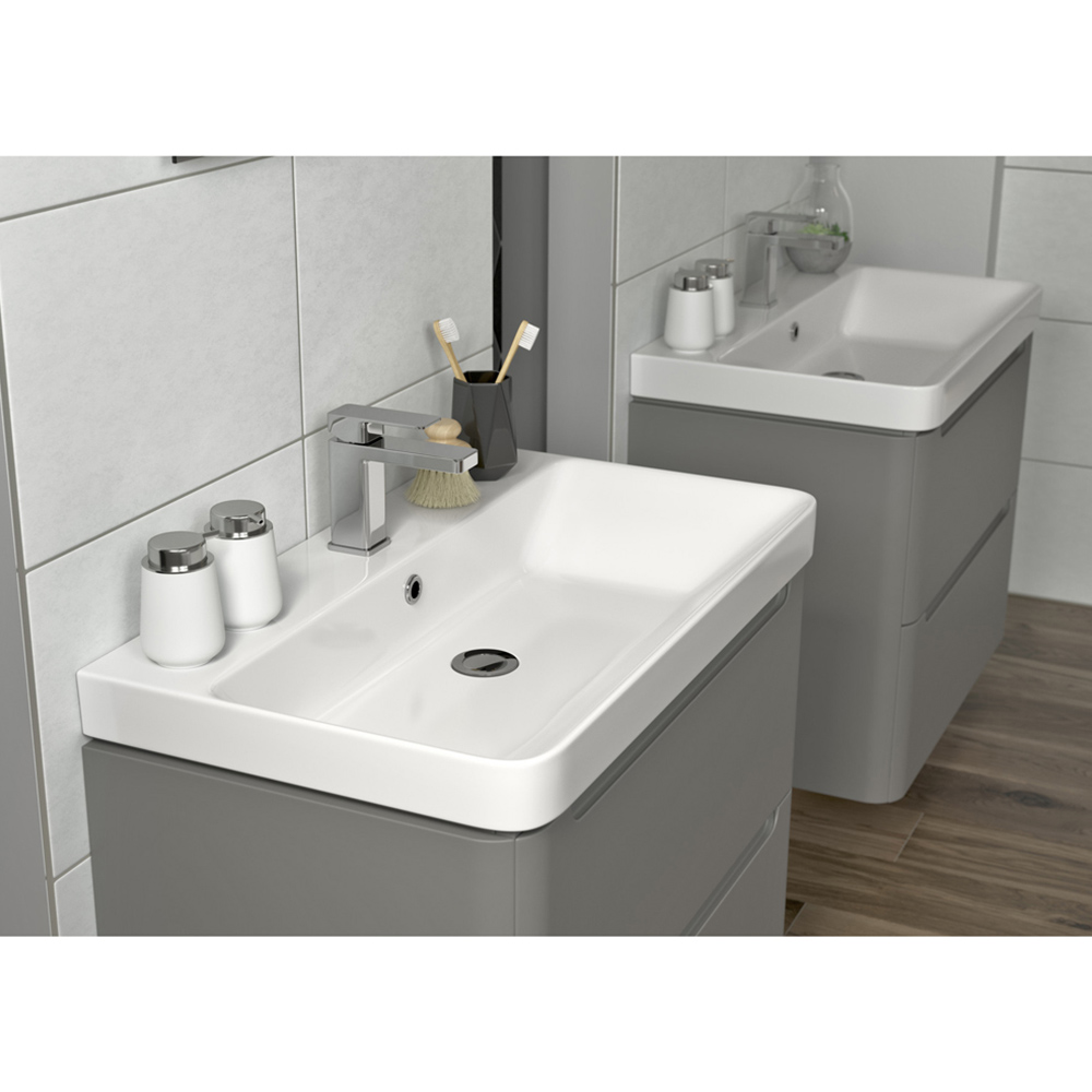 Bathstore Amalfi 2 Door Grey Floor Standing Basin Unit 600mm Image 4