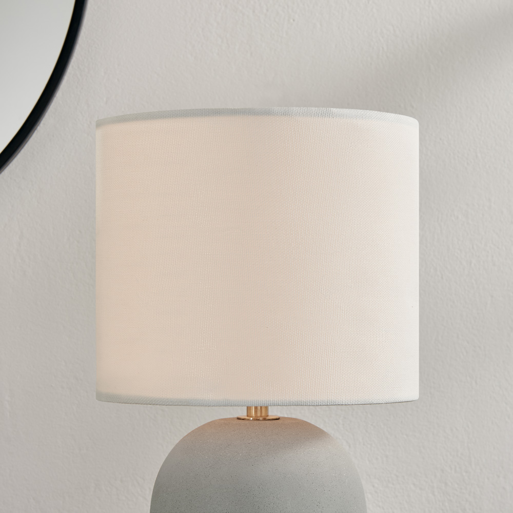 Furniturebox Tessa Grey Concrete Effect and White Fabric Table Lamp Image 3