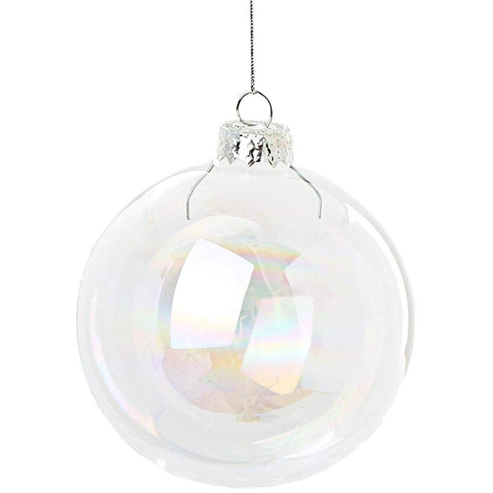 Living and Home Rainbow Glass Christmas Baubles 5 Pack Image 3