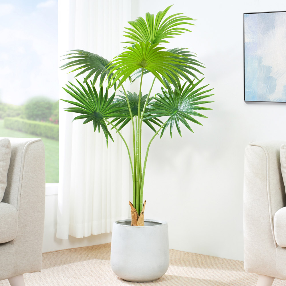Fan Palm Tree Indoor Artificial Plant 120cm Image 2