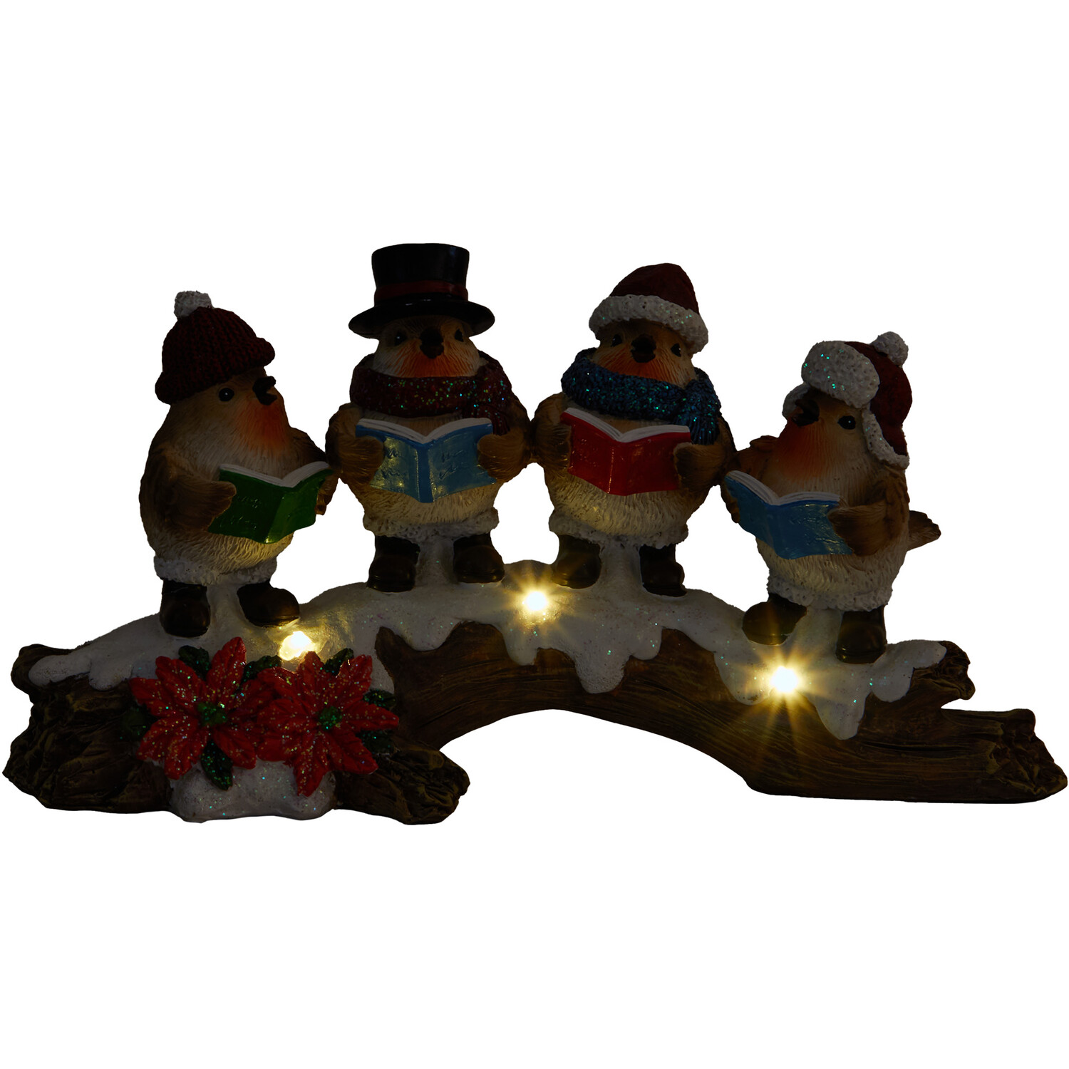 LED Carol Singing Robins Image 3
