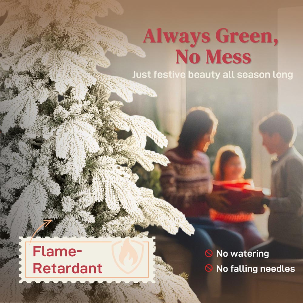 Everglow Snow Flocked Artificial Christmas Tree 5ft Image 4