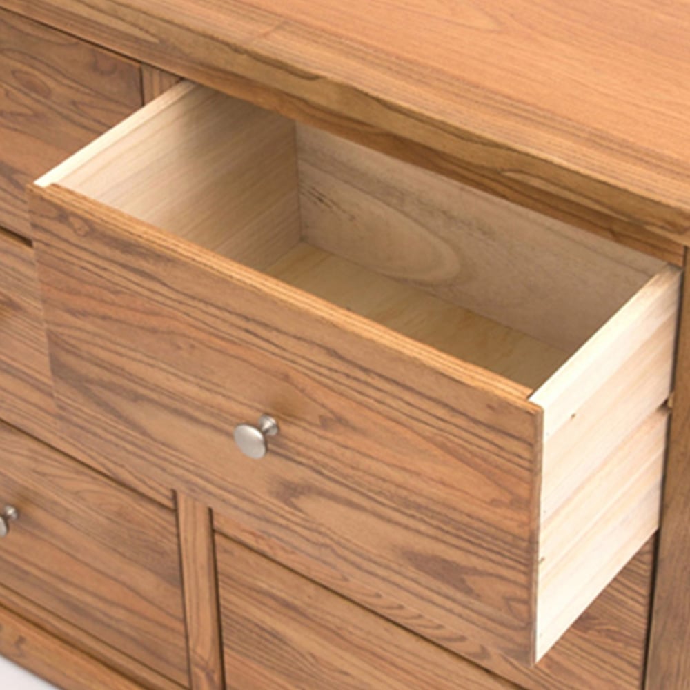 Cabinet Bits Salerno 6 Drawer Brown Chrome Knob Chest of Drawers Image 6