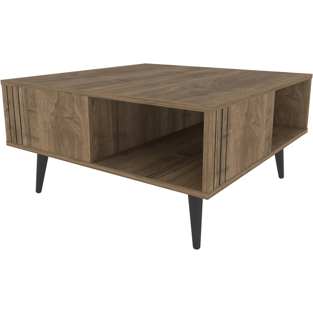 Decorotika Ronas Single Shelf Walnut Square Coffee Table Image 4