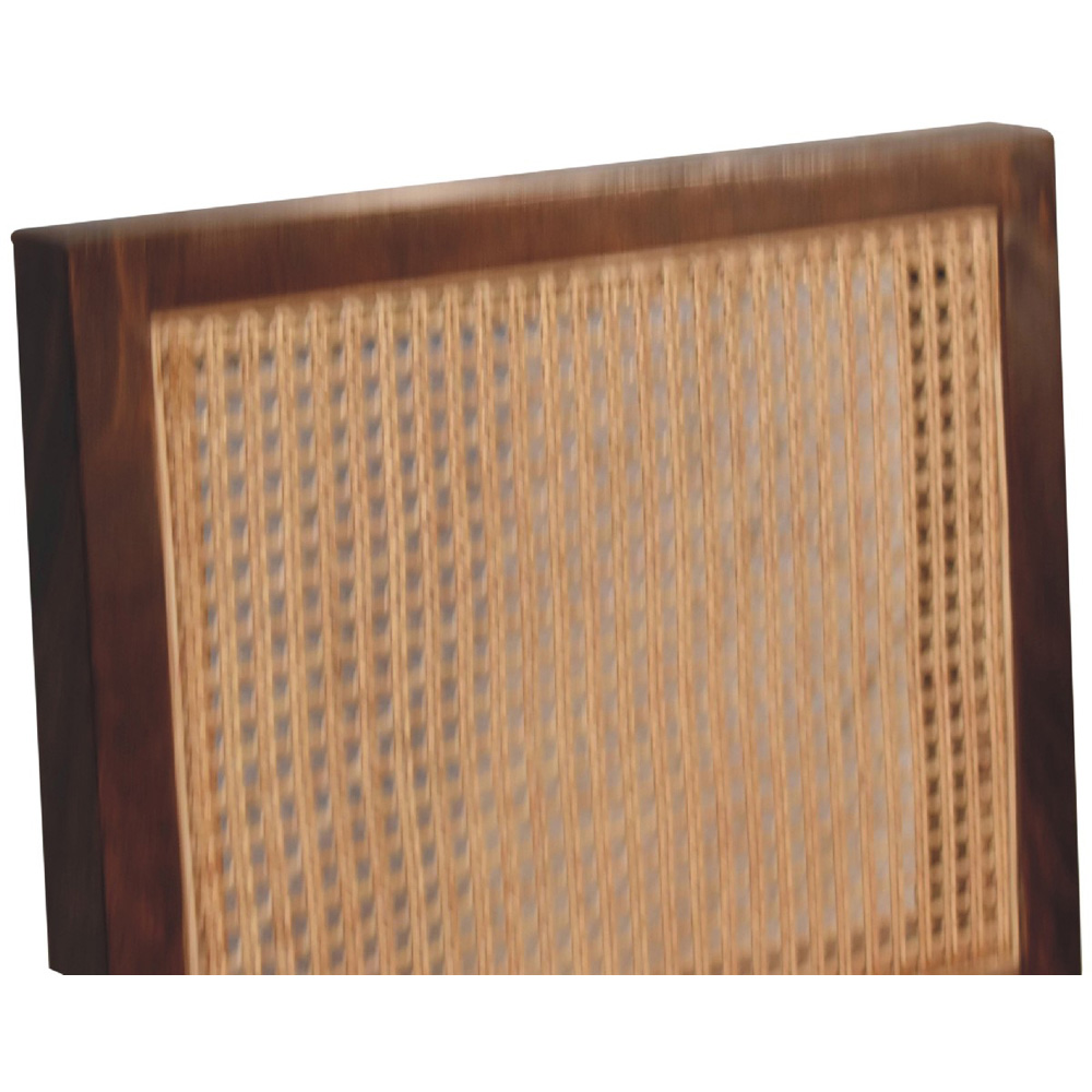 Artisan Furniture Chestnut and Cream Boucle Upholstered Rattan Mango Wood Chair Image 5