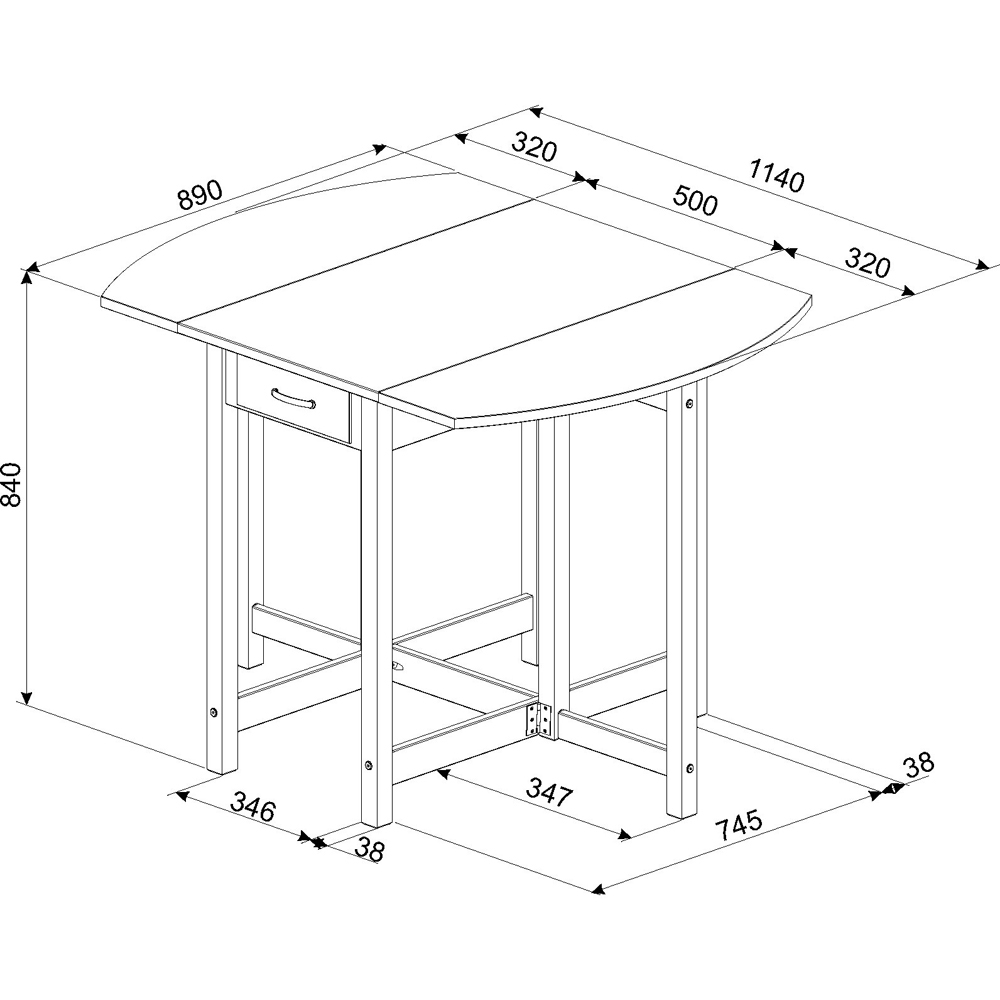 Core Products Corona 2 Seater Drop Leaf Oval Breakfast Table Set White Image 6
