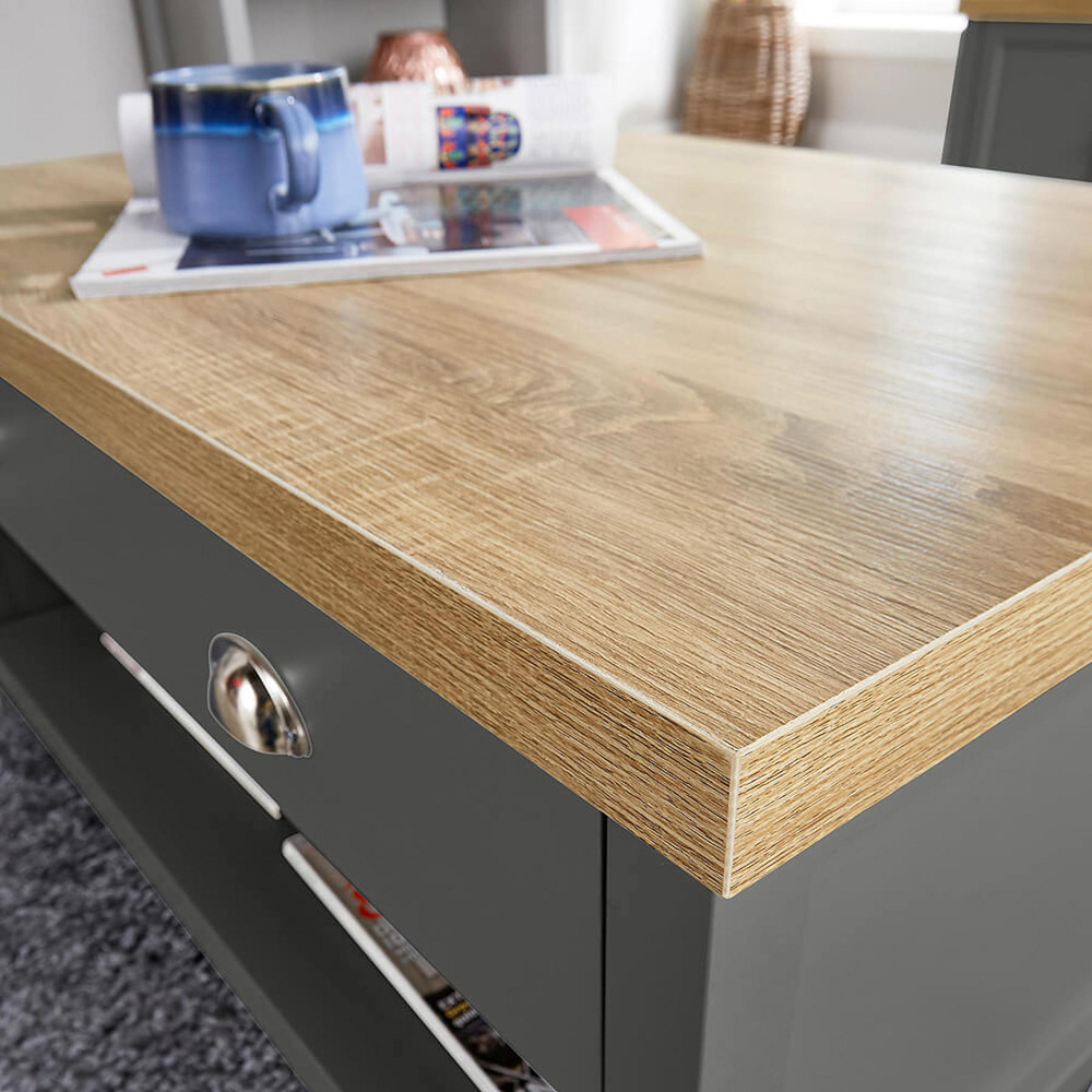 Home Source Avon 2 Drawer Graphite Coffee Table Image 3