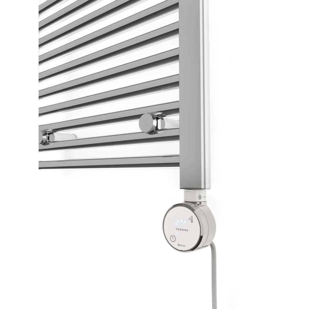 Terma Leo Chrome Electric Towel Rail with MOA Blue Element Upgrade 1600 x 500mm Image 4