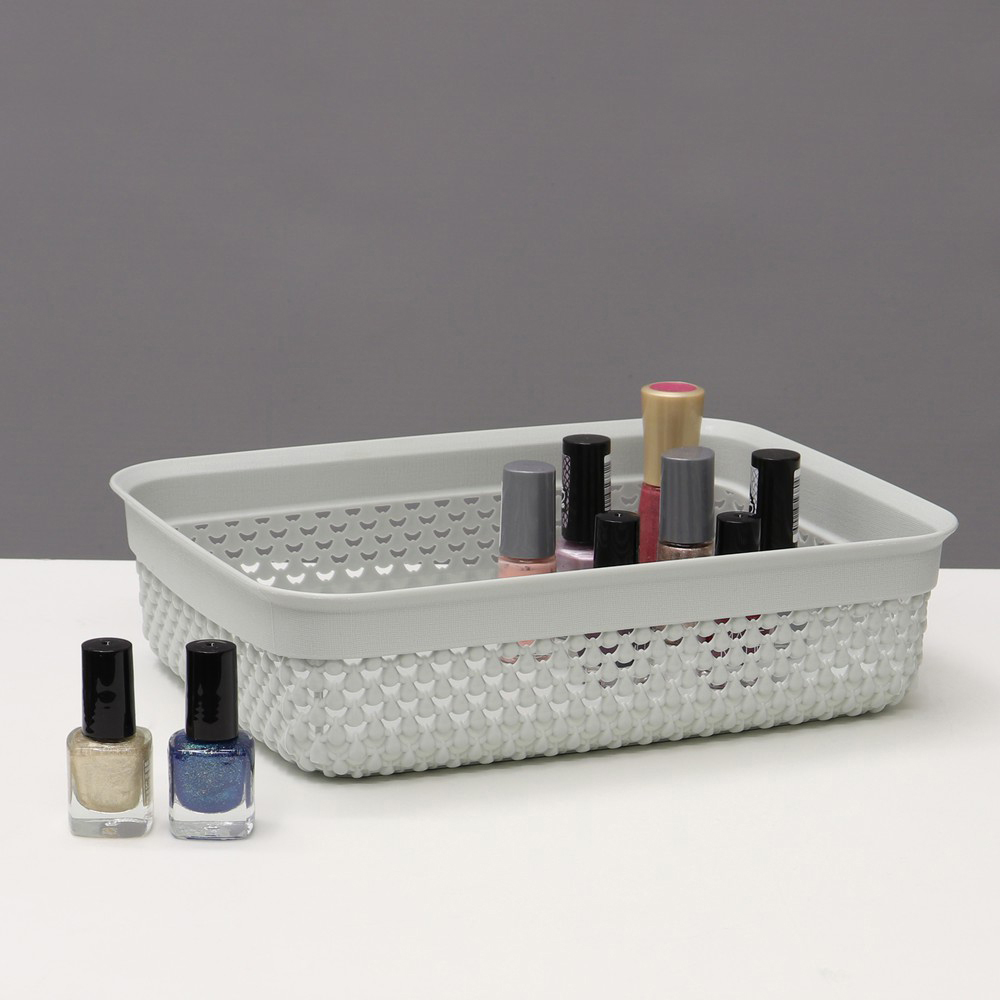 JVL Droplette 2.2L Ice Grey Storage Basket Image 2