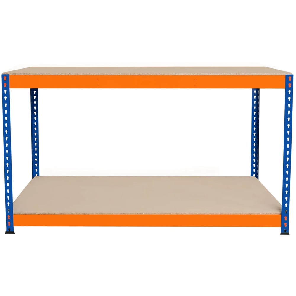 MonsterShop S-Rax 2 Shelf Blue and Orange Workbench 150 x 60cm Image 3