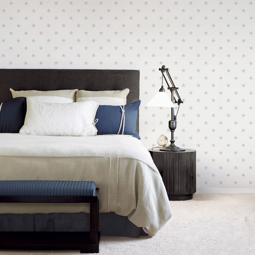 Galerie Deauville 2 Star Beige and White Wallpaper Image 2