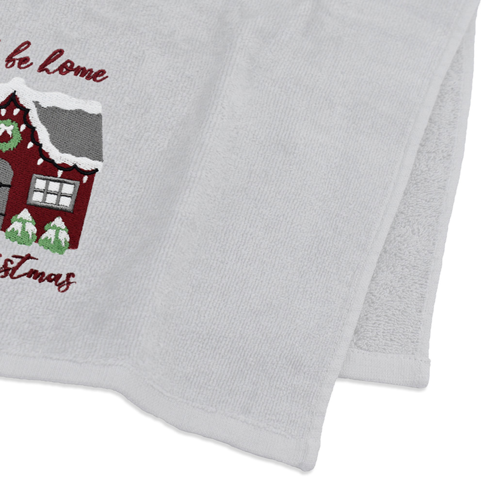 Noel Square Xmas I'll Be Home White Hand Towel 2 Pack Image 4