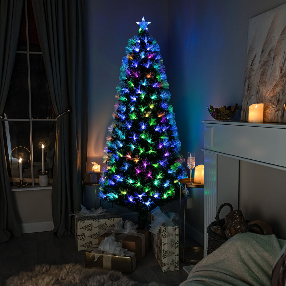 The Christmas Centre 170 Multicolour LED Green Fibre Optic Artificial Xmas Tree with Remote 5ft Image 9