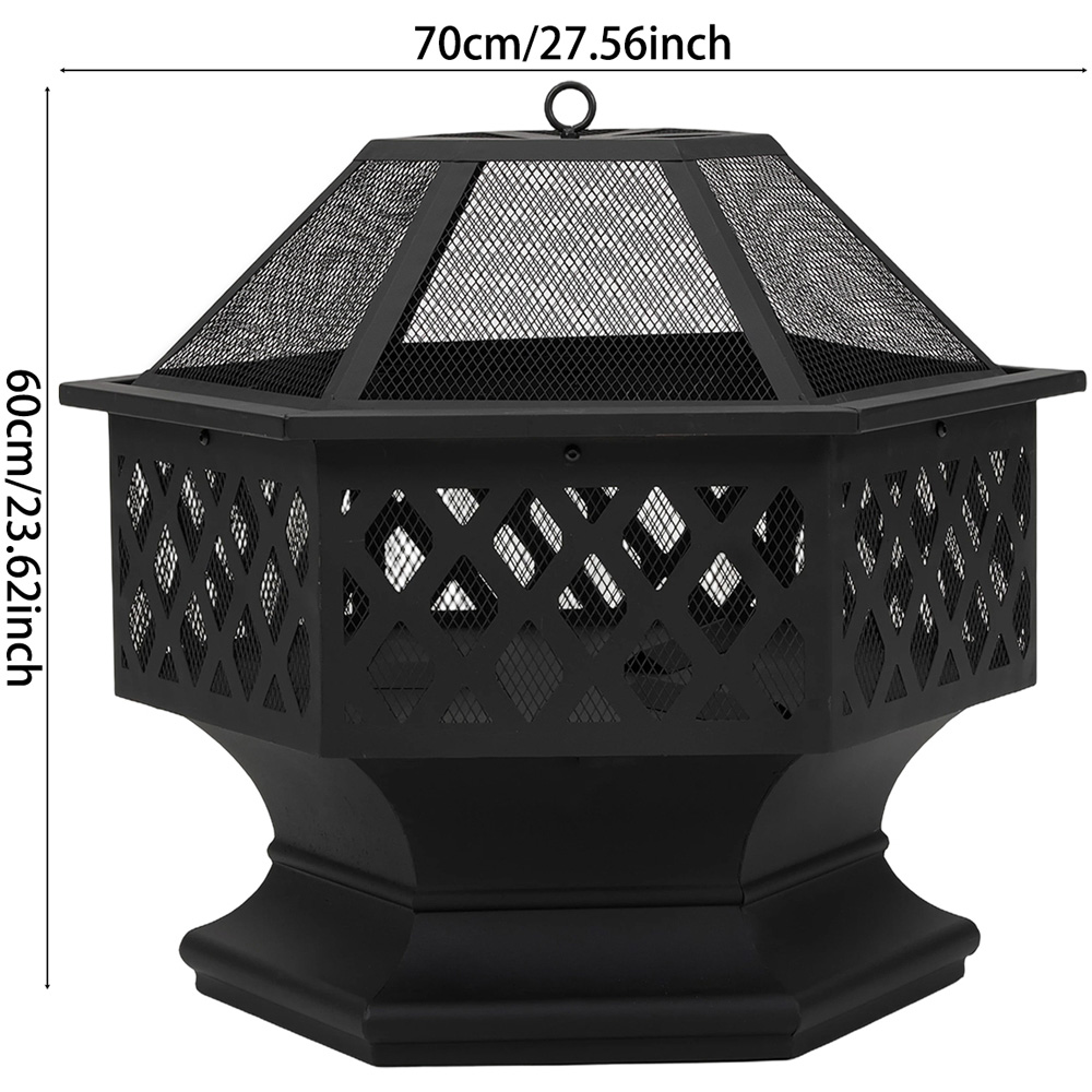 27" Wood Burning Outdoor Fire Pit with Cover Image 7