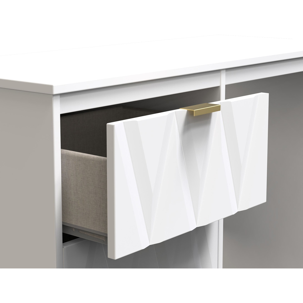 Crowndale Las Vegas 3 Drawer White Matt Dressing Table Image 6