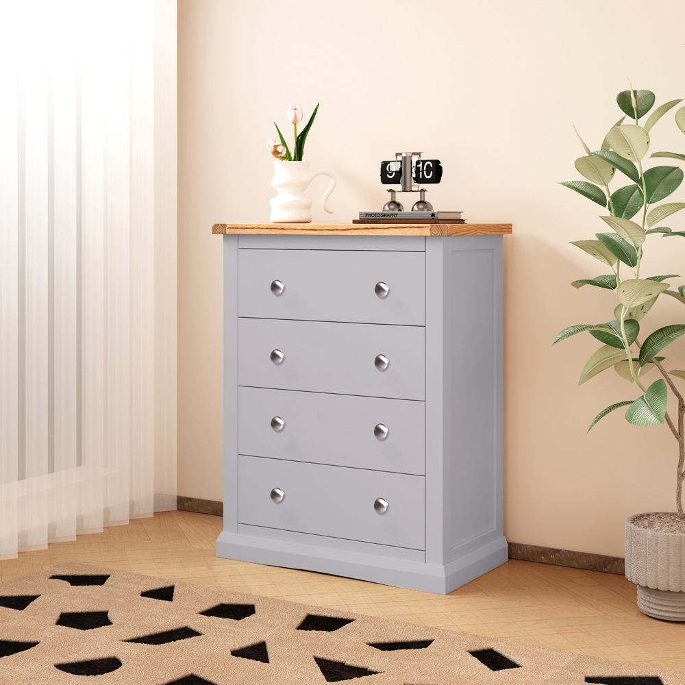 Cabinet Bits Rocca 4 Drawer Dark Grey Chrome Knob Chest of Drawers Image 8