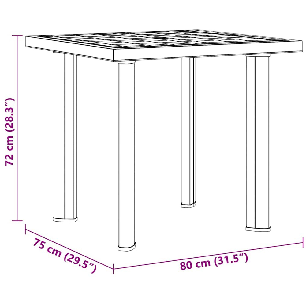 Walplus Green Plastic Garden Table with Umbrella Hole Image 8