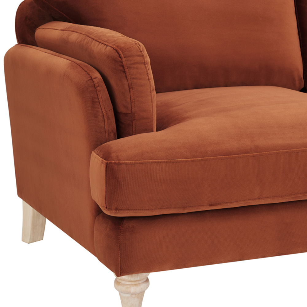Home Detail Regent 2 Seater Burnt Orange Velvet Sofa Image 6
