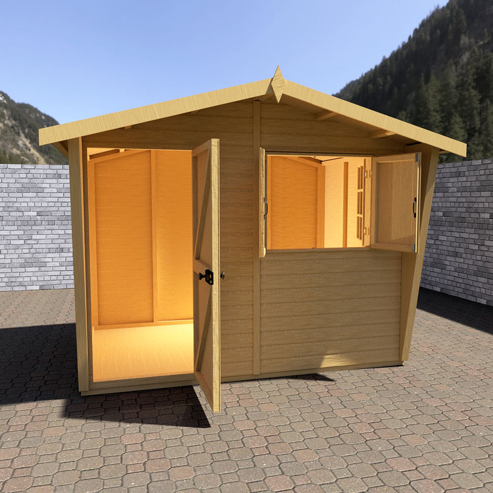 Shire 9 x 6ft Shiplap Style D Security Cabin Apex Garden Shed Image 4