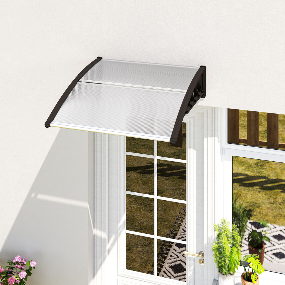 Outsunny Clear Window and Door Canopy Awning 1.03 x 0.965m Image 3