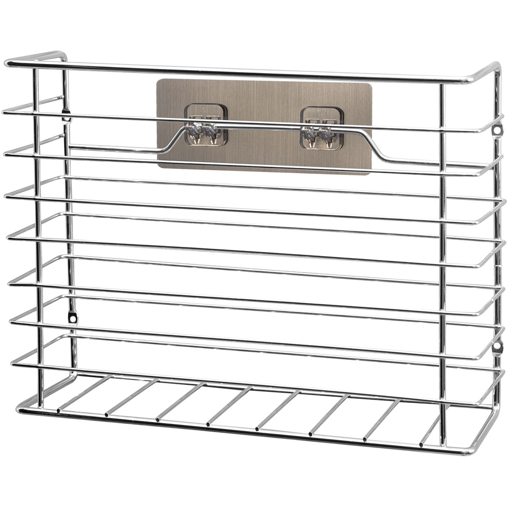 House of Home Chrome Wall Mounted Kitchen Storage Basket Image 1