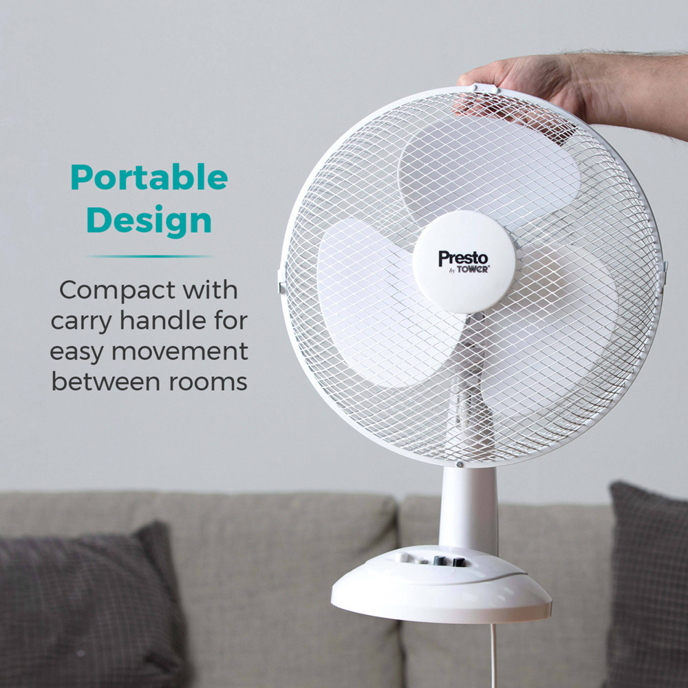 Tower Presto White Desk Fan 12 inch Image 6