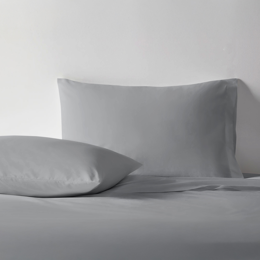 Sweet Dreams Grey T200 Percale Housewife Pillowcases Image 2