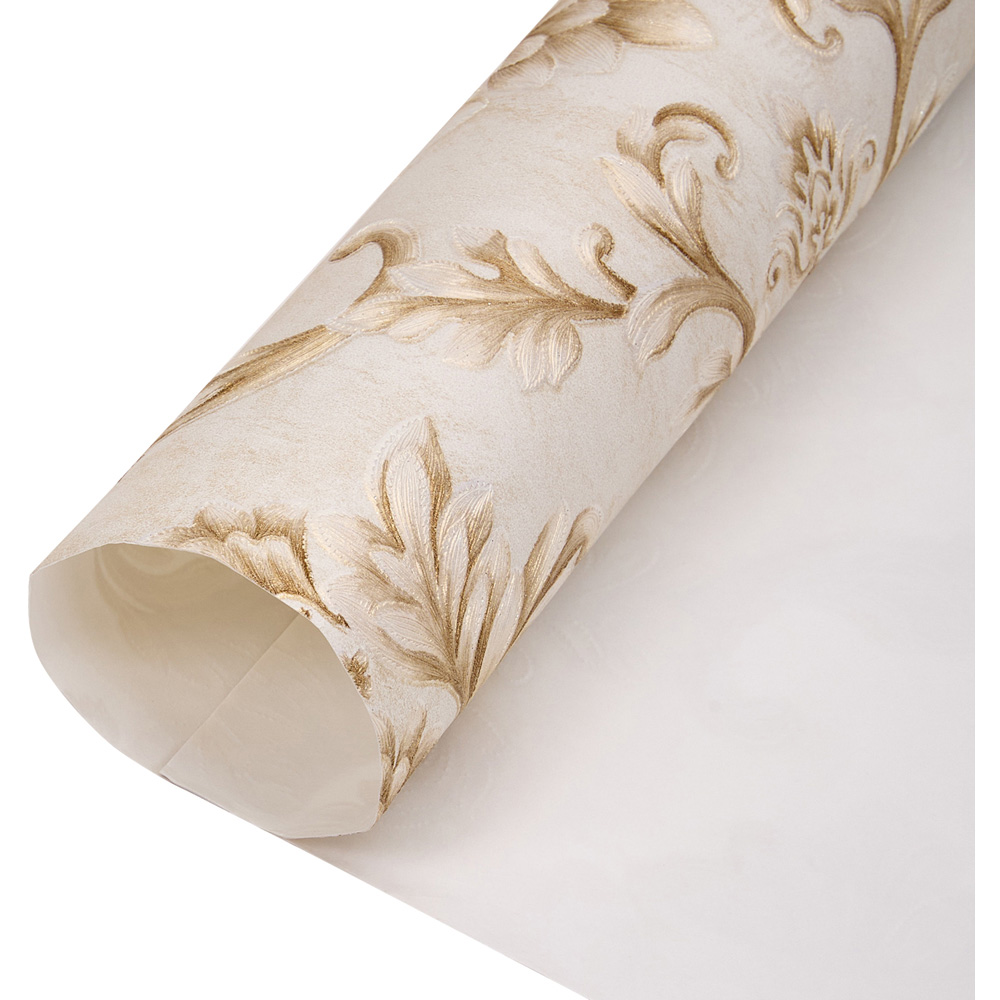Living and Home Damask Pattern 3D Embossed Beige Non-Pasted Wallpaper Image 4
