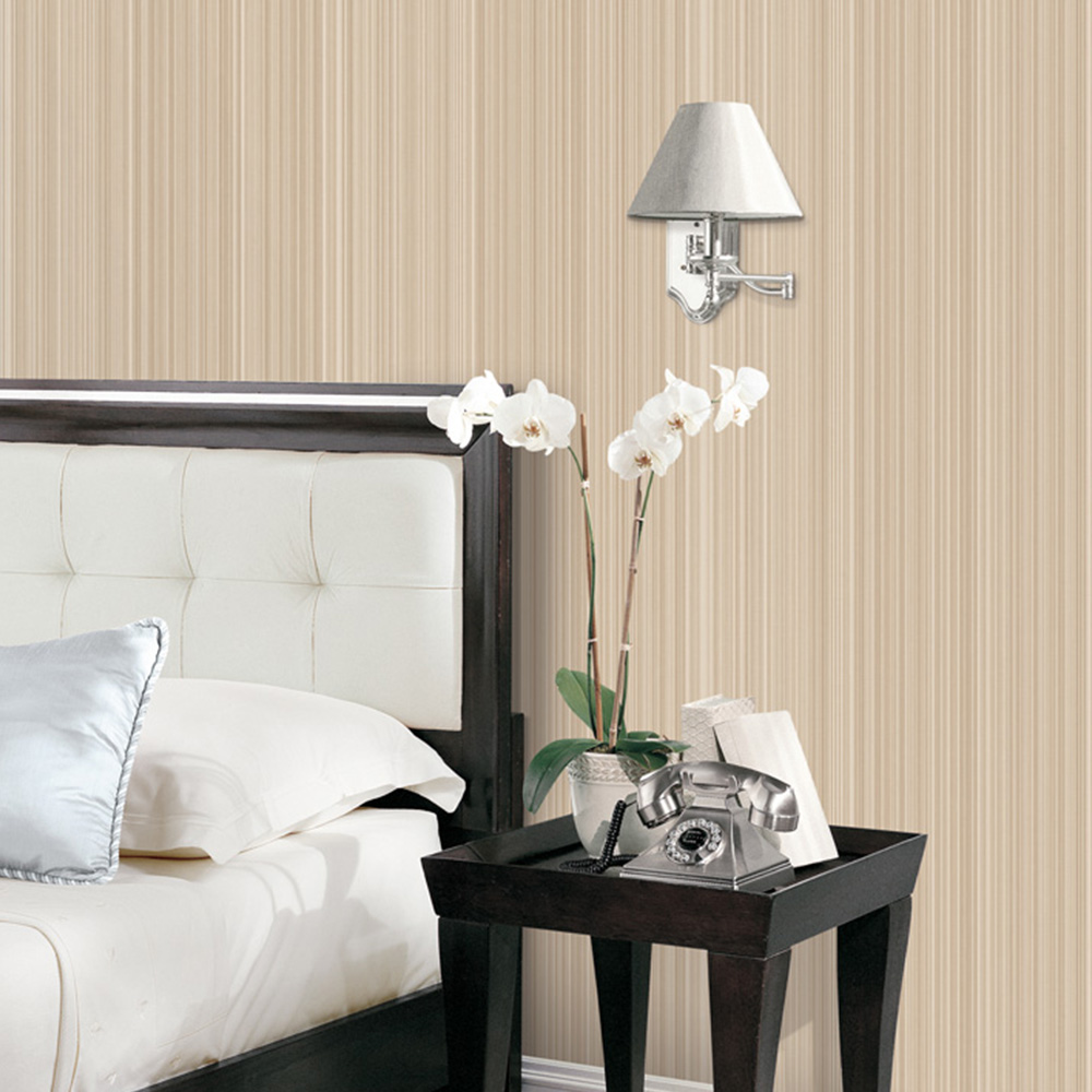 Galerie Natural FX Stripe Tan Wallpaper Image 2