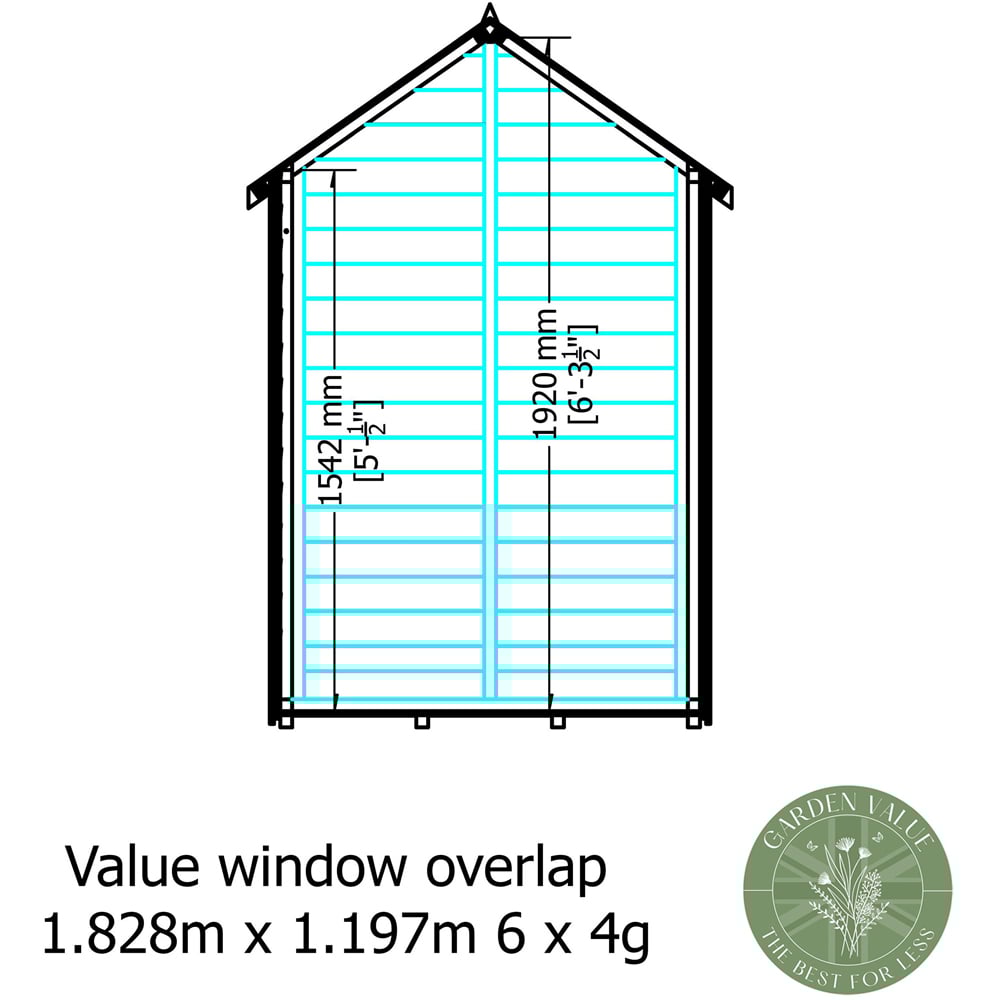 Shire 6 x 4ft Dip Treated Overlap Shed with Window Image 8
