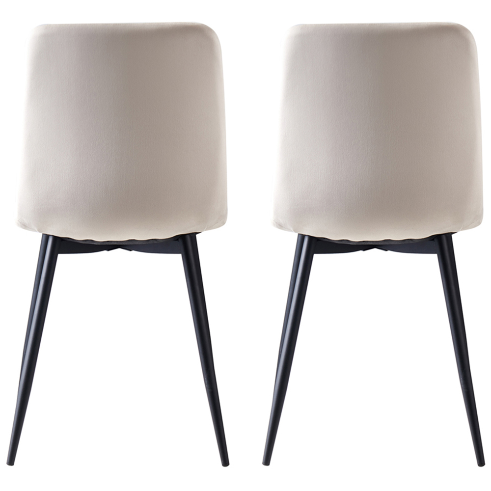 Lexi Set of 4 Beige Velvet Fabric Dining Chairs Image 4