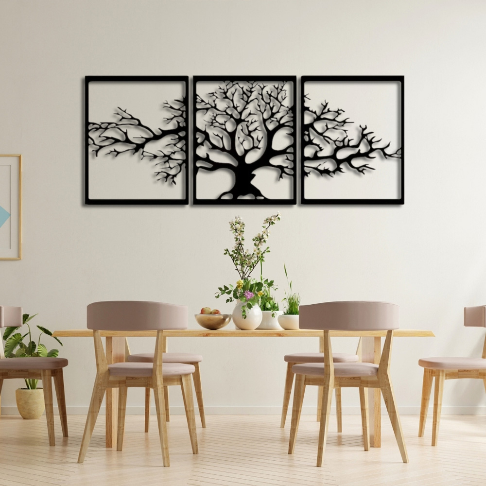 Decortie 3 Piece Tree of Life Metal Wall Art Set Image 3