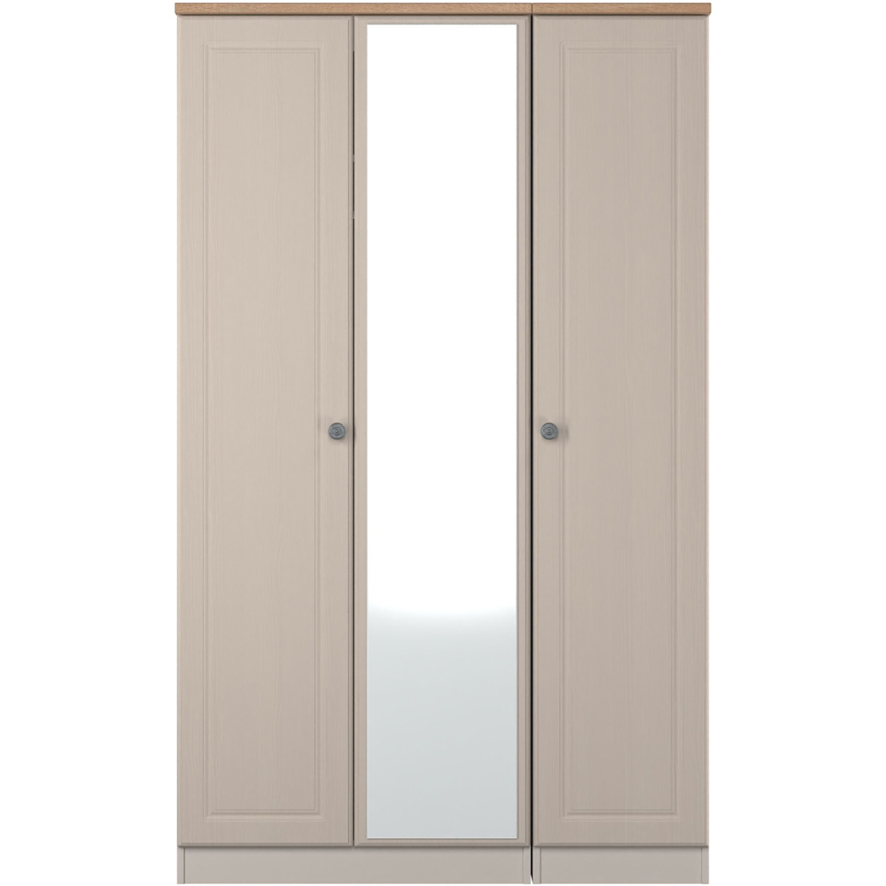 Crowndale Norfolk 3 Door Kashmir Ash and Bardolino Oak Mirror Wardrobe Ready Assembled Image 2
