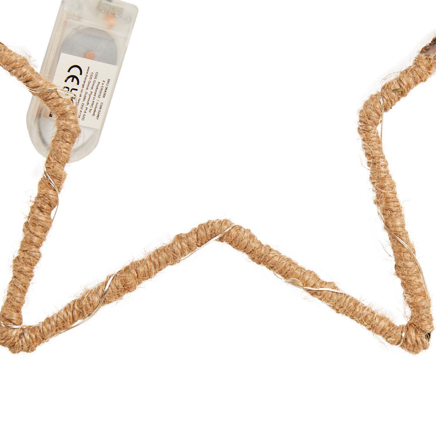 Rope Wrapped LED Star - Brown Image 2