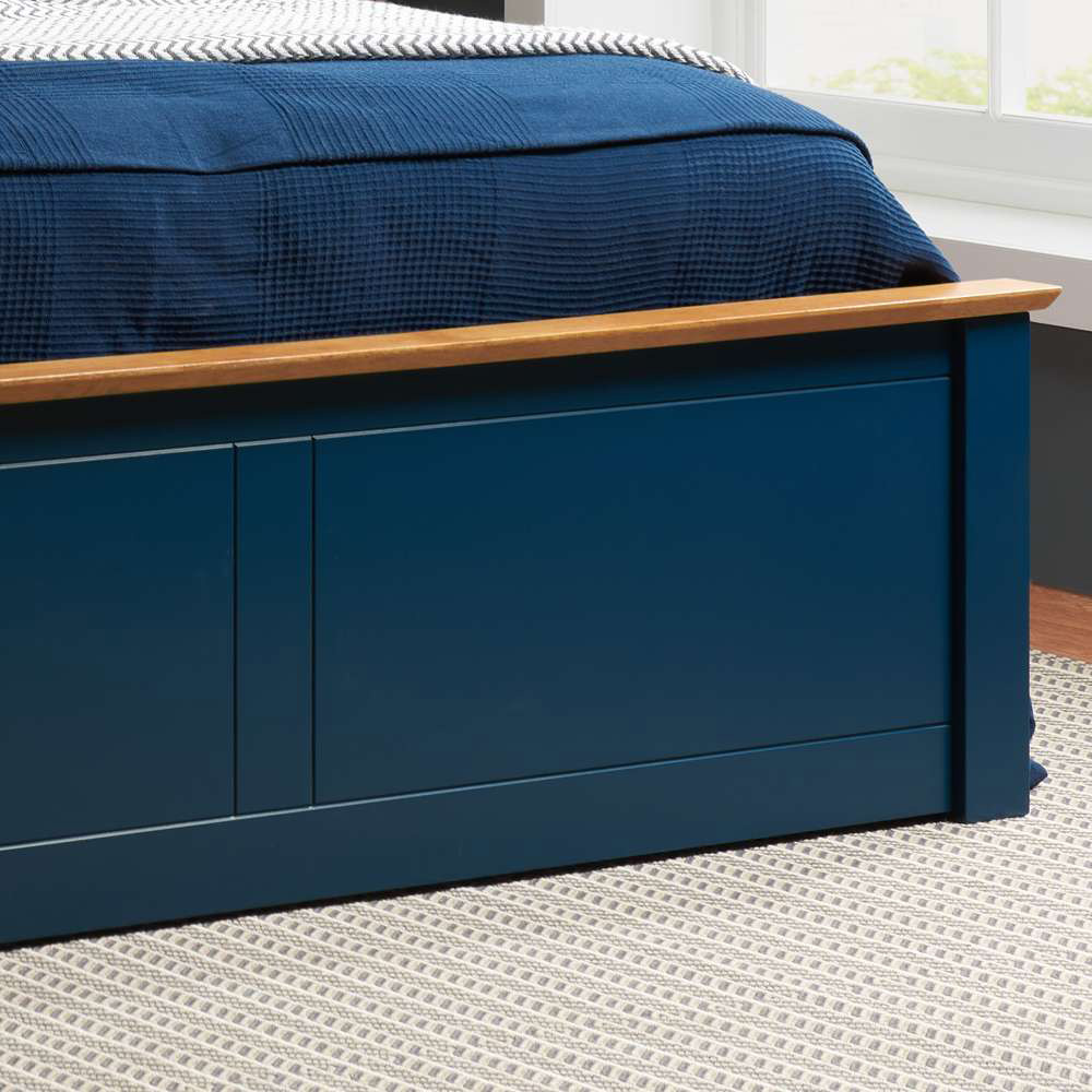 Phoenix Double Blue Ottoman Bed Image 6