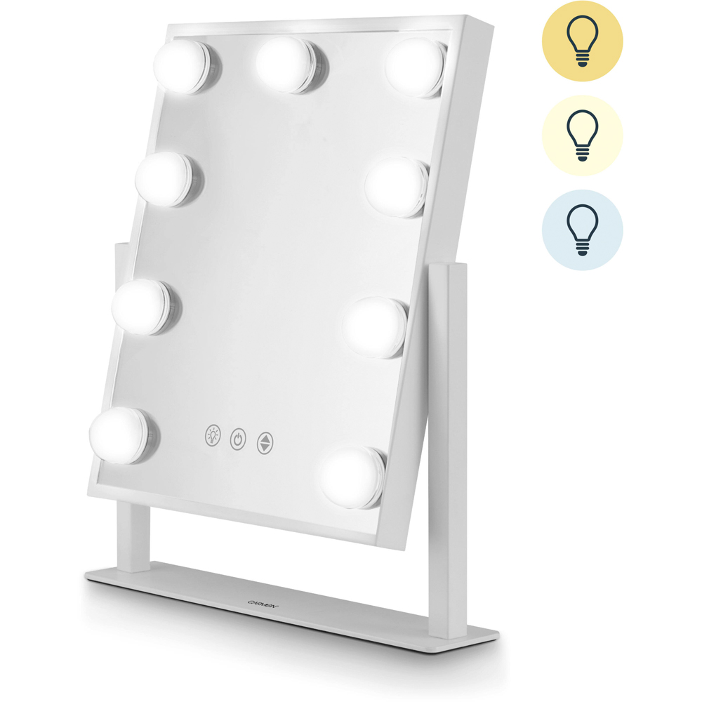 Carmen Hollywood 9 Bulb White Metal Vanity Mirror 30 x 25cm Image 2