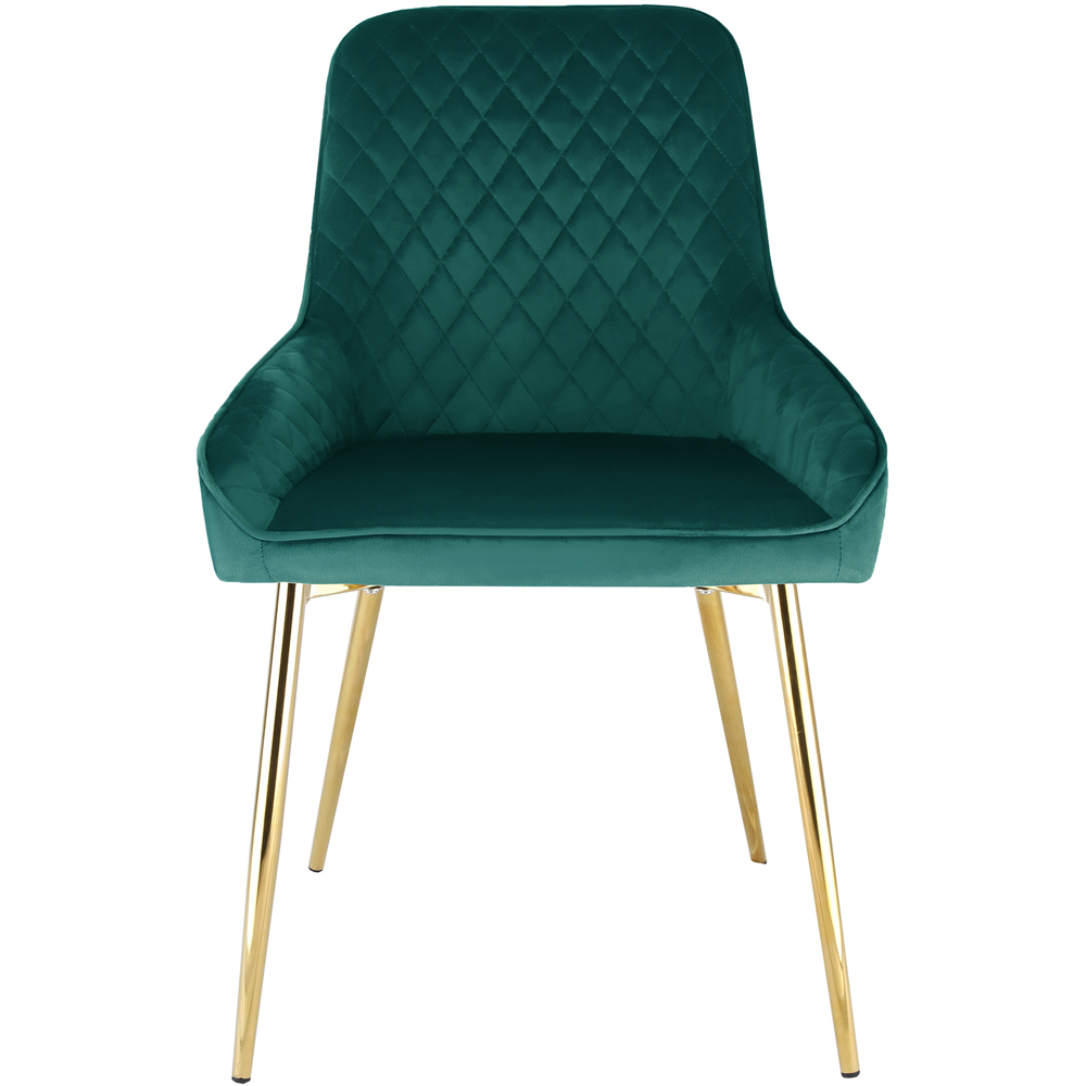 Hamilton Set of 2 Green Velvet Dining Chair Image 3