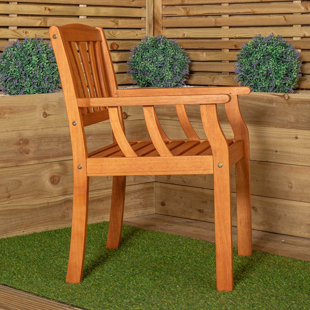 Samuel Alexander Kapalua Wooden Slatted Outdoor Dining Chair Image 3